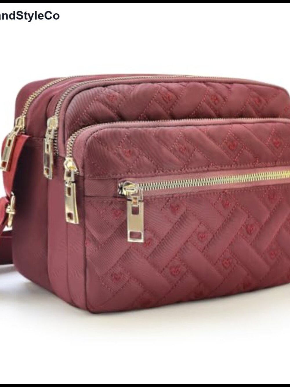 Nylon Crossbody Bag Quilted Purse Hand Stitched Travel Women